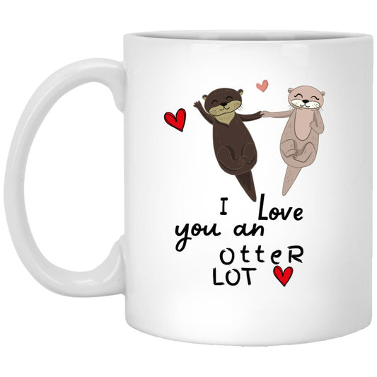 I love you an Otter Lot  11oz White Mug