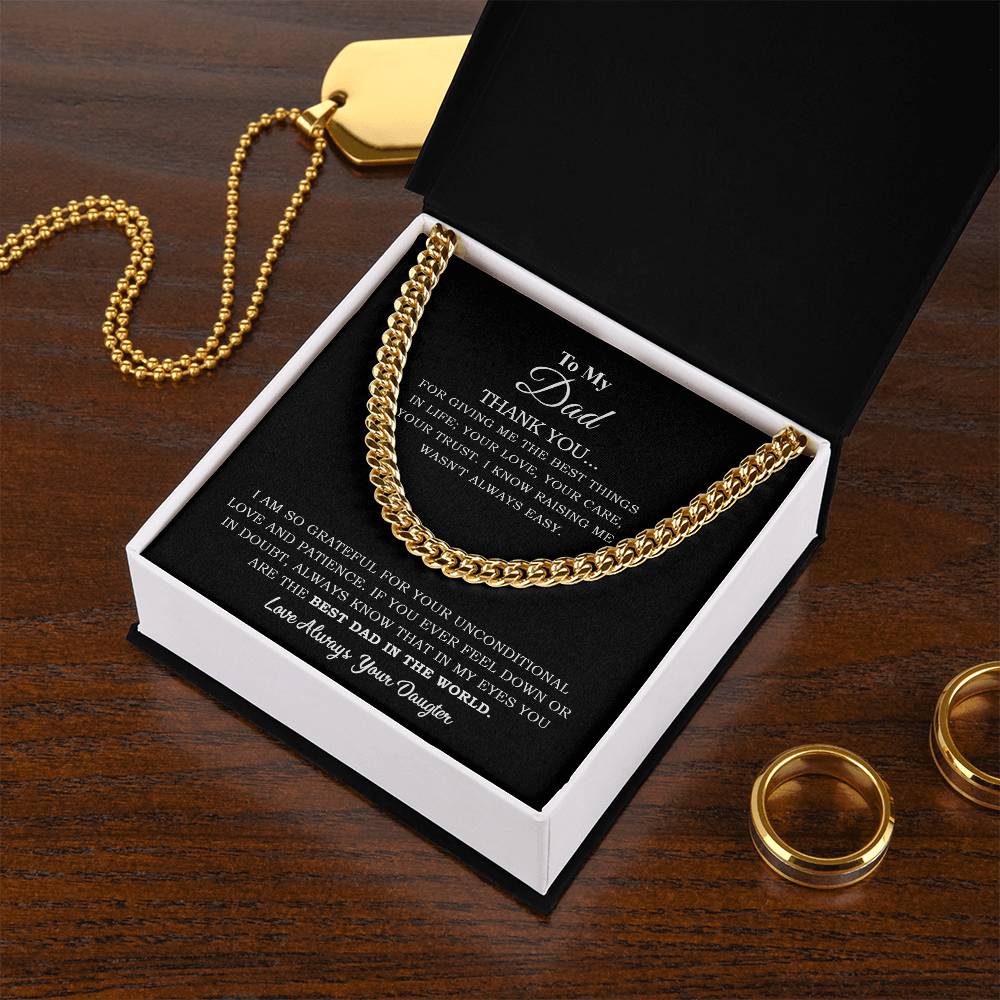 To My Dad | You Are The Best Dad In The World - Cuban Link Chain