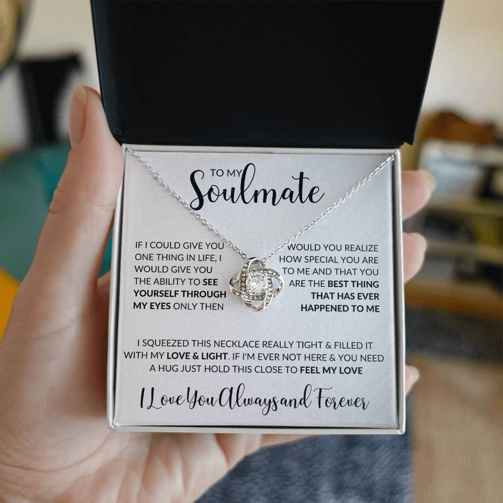 To My Soulmate | I Love You, Always & Forever - Love Knot Necklace