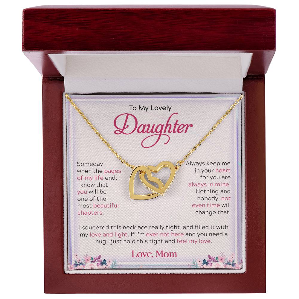 To My Lovely Daughter | Always Keep Me In Your Heart - Interlocking Hearts necklace